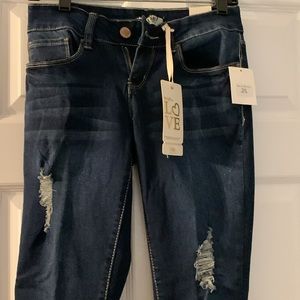 NWT dark distressed YMI Love Jeans Size 3 Roll Up or straight legs